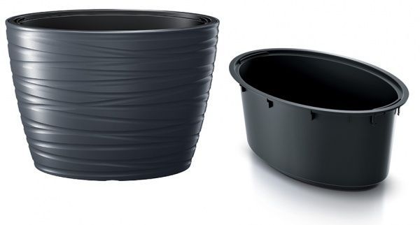 Горщик для квітів Prosperplast MAZE 600 мм овальний антрацит 