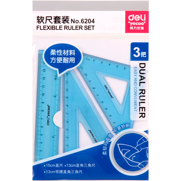 Набір лінійок Deli 3 предмета