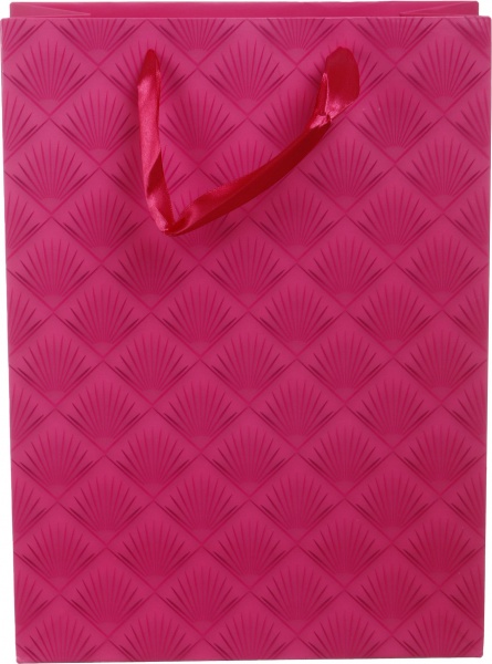 Пакет подарочный XLL-1 D-1144 розовый узор ромбики с лаком