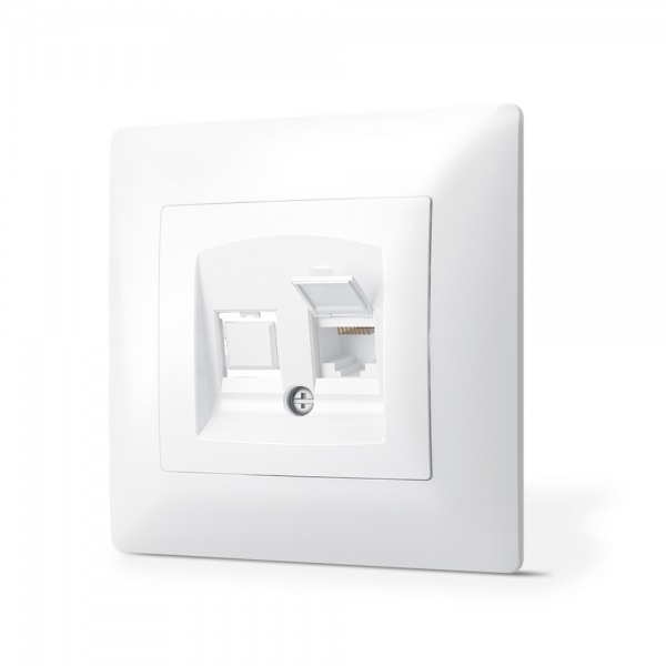 Розетка оконечная с заземлением Videx Binera TITANUM STANDARD IP20 белый ТF-ST-SK1PC-W