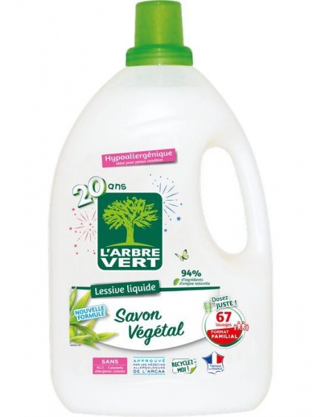 Жидкое средство для машинной стирки Larbre Vert Растительное мыло 3,015 л