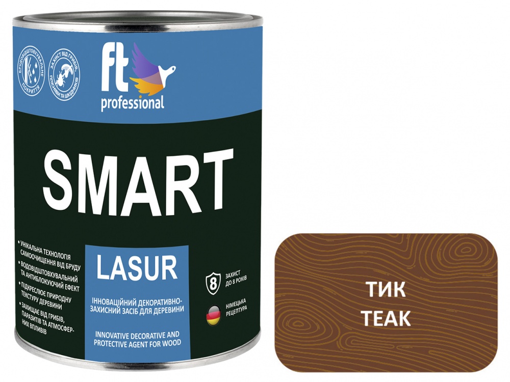Захисний засіб FT Professional SMART LASUR тик шовковистий мат 0,9 л