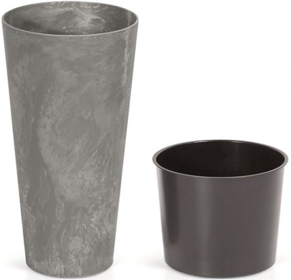 Горщик для квітів Prosperplast Tubus Slim Effect 200мм з вкладишем круглий 15л маренго (66497-425) 