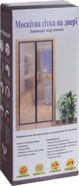 Сетка москитная на двери с магнитной лентой 1000х2100 мм графит 