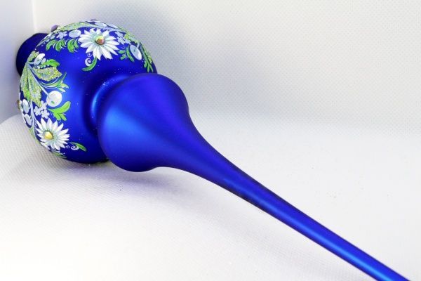 Набор елочных шаров Ромашки синие d80 мм 8 см 7 шт./уп. 