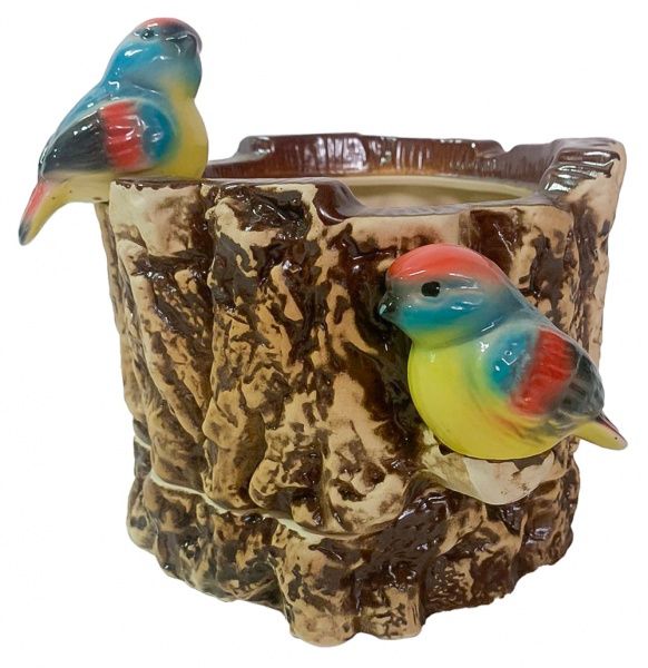 Горшок Пень с птицами 2 л разноцветный 