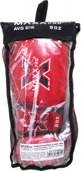 Боксерские перчатки MaxxPro AVG-616 р. 8 красный