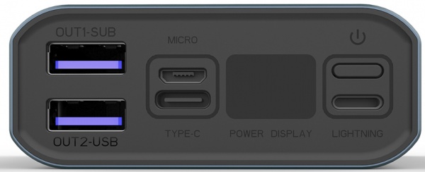 Зовнішній акумулятор (Powerbank) ColorWay 20000 mAh gray (CW-PB200LPH3GR-PDD) 