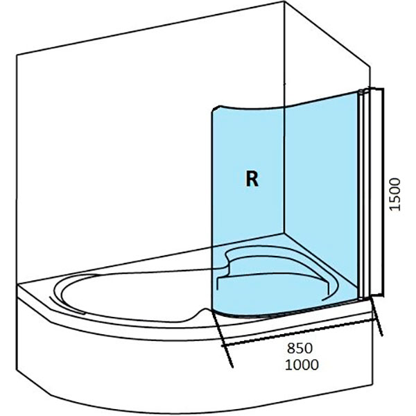 Штора для душу Ravak CVSK1 Rosa 140/150 L 7QLM0C00Y1
