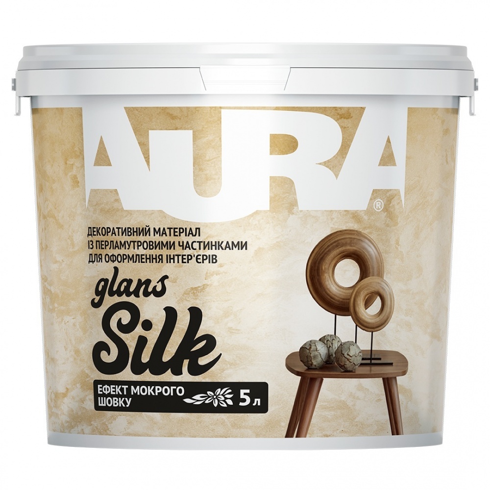 Декоративне покриття Aura Мокрий шовк Silk Glans 5 л 5,95кг
