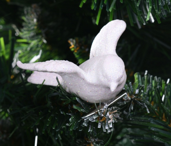 Подвеска Птичка 3Д 6х6х4 см белый