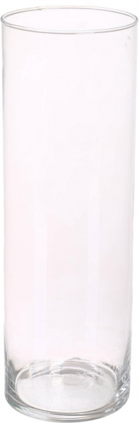 Ваза скляна Циліндр прозора h30 d10 30 см 