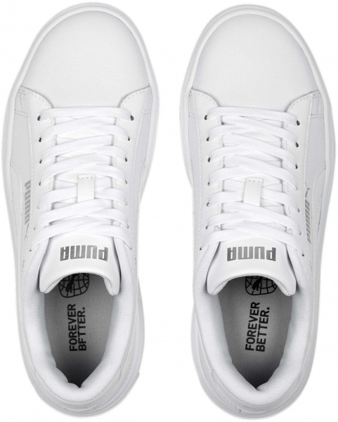 Кеды Puma SMASH PLATFORM V3 PUMA WHITE-PUMA SILVER 39075801 р.38,5 белый