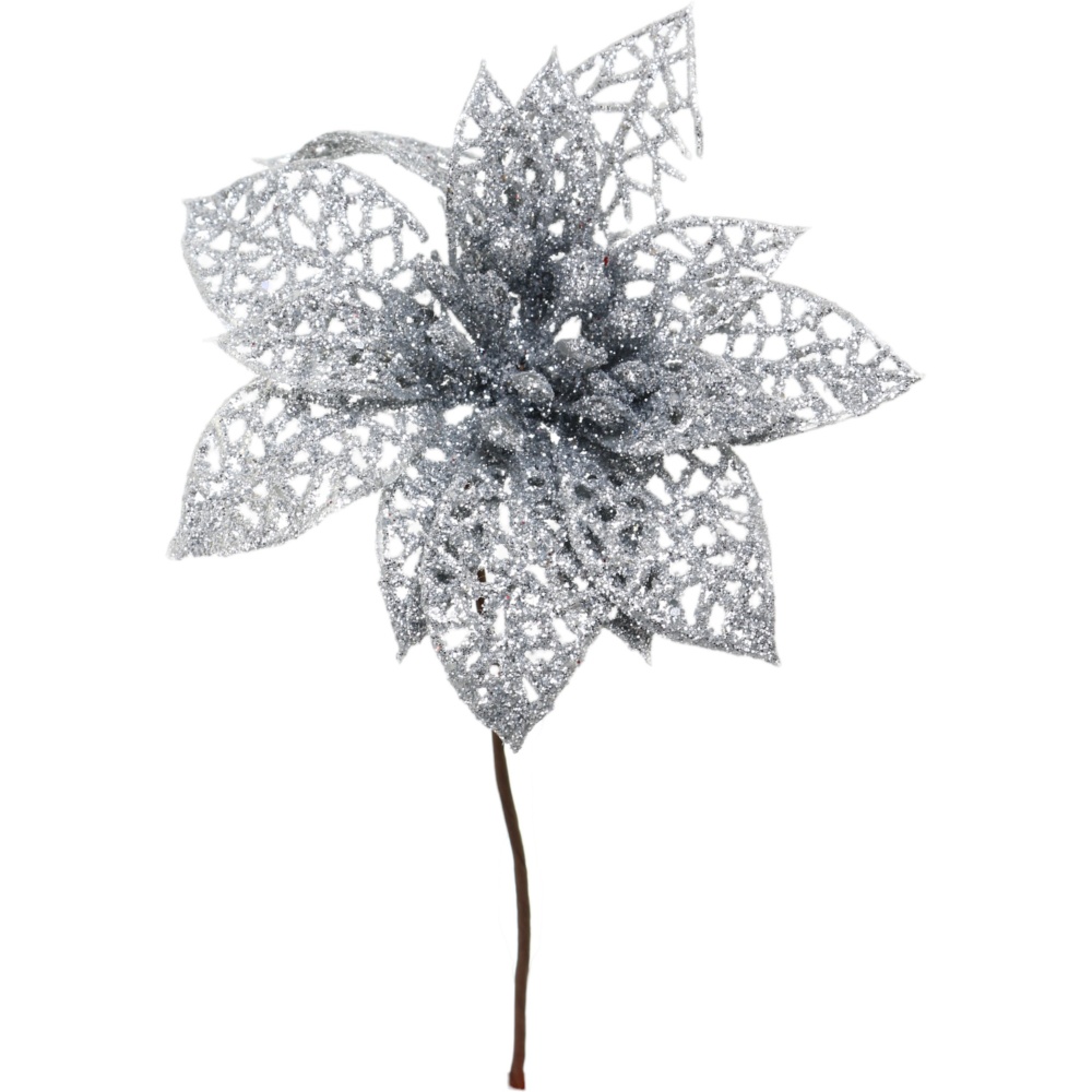 Декорация новогодняя пуансетия классическая 11 см цвет в ассортименте