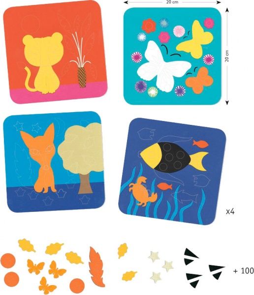 Набор для творчества Djeco Аппликация самоклеющаяся Сладкая природа DJ09864