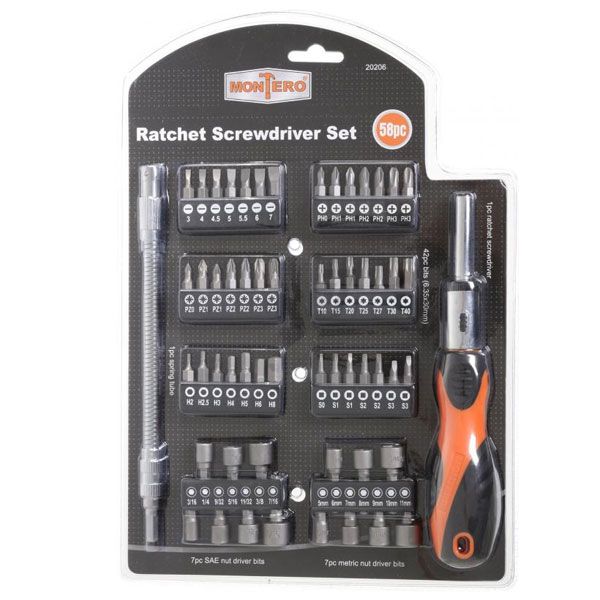 Викрутка зі змінними насадками Montero 20206