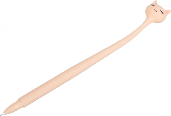 Ручка гелевая оранжевая Киса чернило синее 