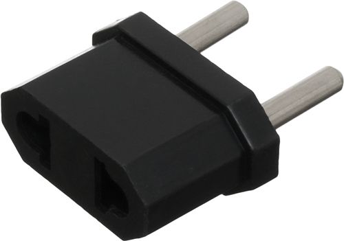 Переходник сетевой универсальный EMT плоский без заземления черный 2-0152 