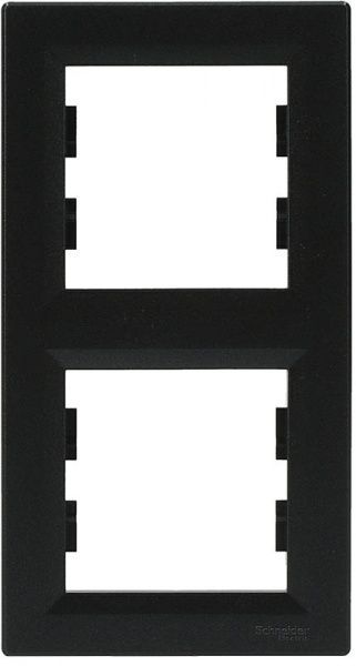 Рамка двухместная Schneider Electric Asfora вертикальная антрацит EPH5810271