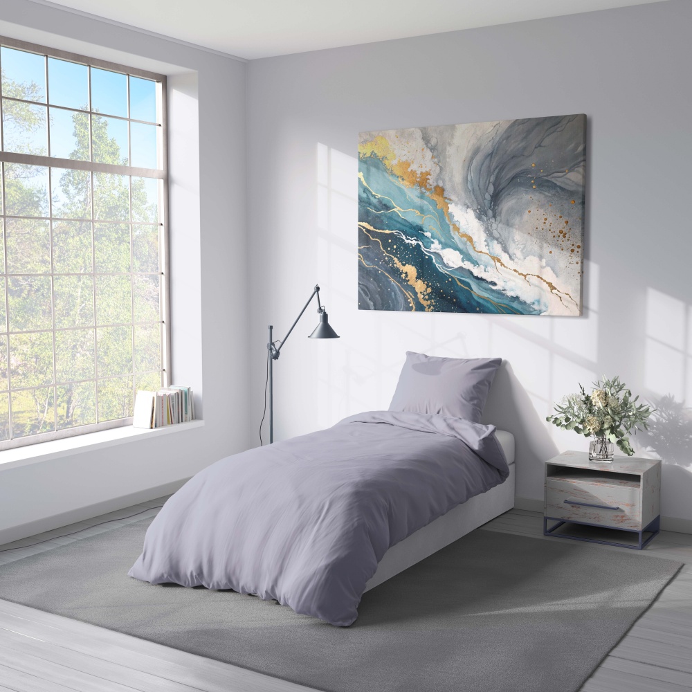 Комплект постельного белья Mono 1.5 серый Luna