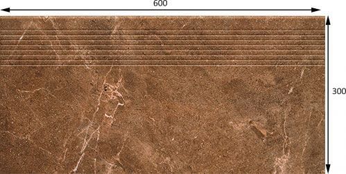 Плитка Ceramika Paradyz Ibis brown stopnica prosta mat. 30x60 