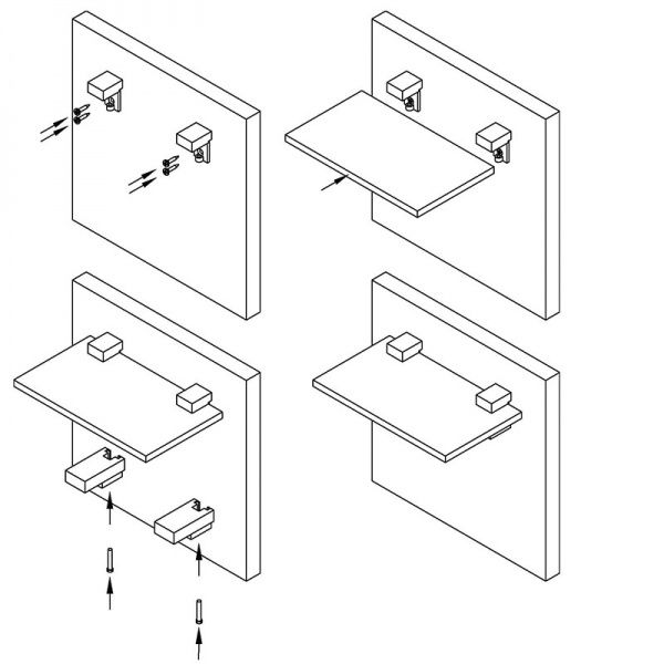 Тримач для полиць Smart Quadro 28x55 мм 99091 нікель