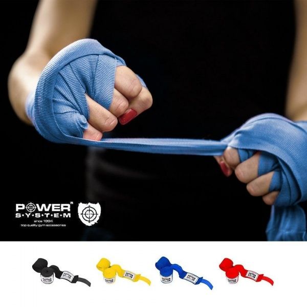 Боксерские бинты Power System уни. 4 м синие PS-3404 