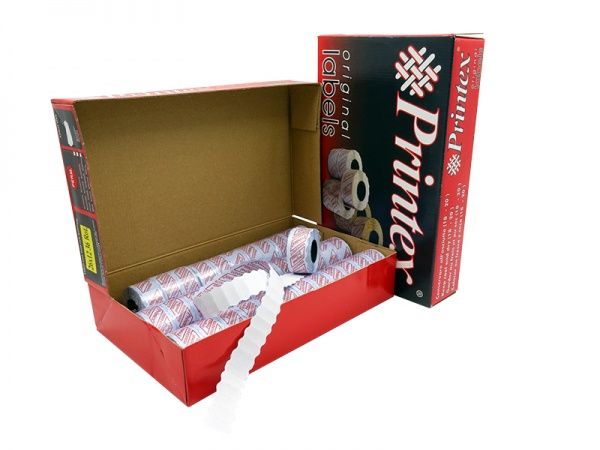Этикетки-ценники Printex 26х12 мм белые фигурные 