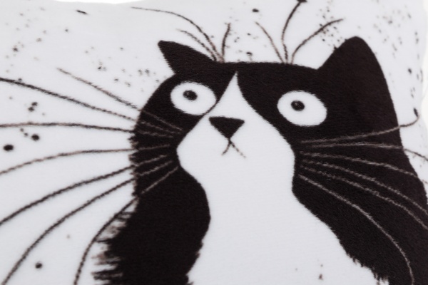 Подушка декоративная Валентинка Черный кот 37x37 см Анна 