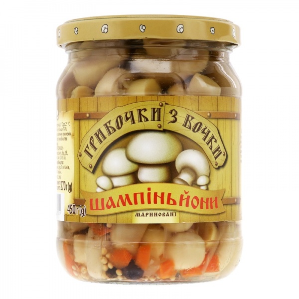 Шампиньоны маринованные Верес Грибочки из бочки 450 г