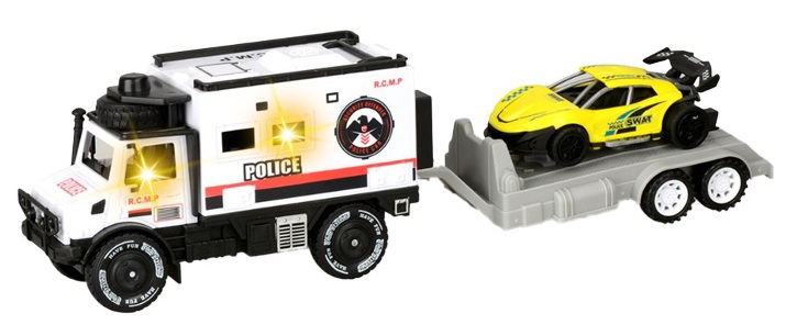 Поліцейська машина CARS S вантажівка з причепом та спорткаром (інерція, звук, світло) CJ-4512170