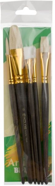 Набор кистей 7068 синтетика, щетина 6 шт. KOLOS 