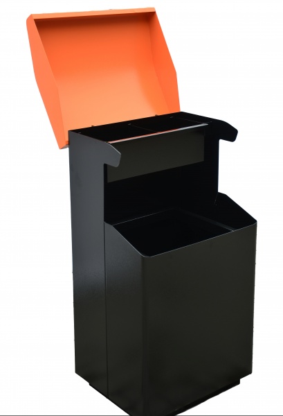 Урна ЮГСТАЛЬ ОКО 159 л чорний із жовтим