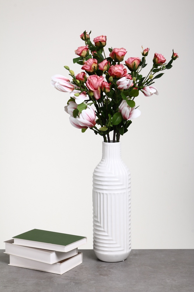 Ваза керамічна Pinsung Ceramics Rooricone 38 см біла матова PS32931