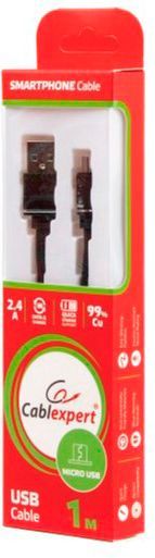 Кабель CABELEXPERT USB – microUSB 1 м чорний (CCPB-M-USB-10BK) 