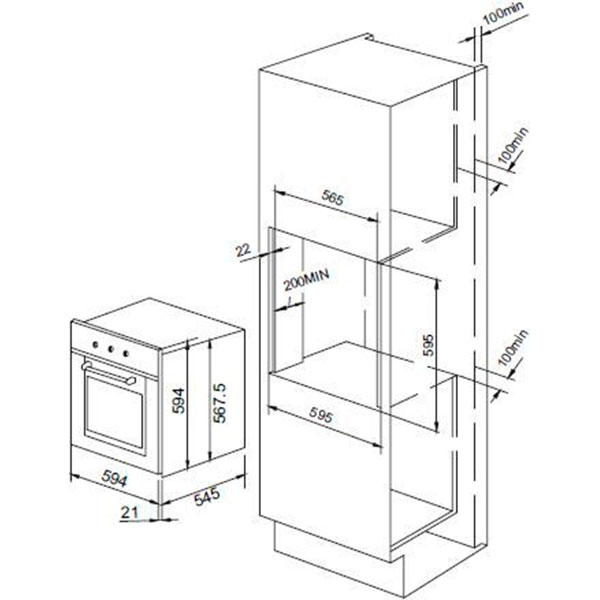 Духовой шкаф электрический Pyramida F 82 black