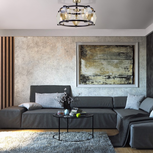 Люстра потолочная Strotskis Aragon 8x60 Вт E14 бронза/черный 60116/8 (чорний) 