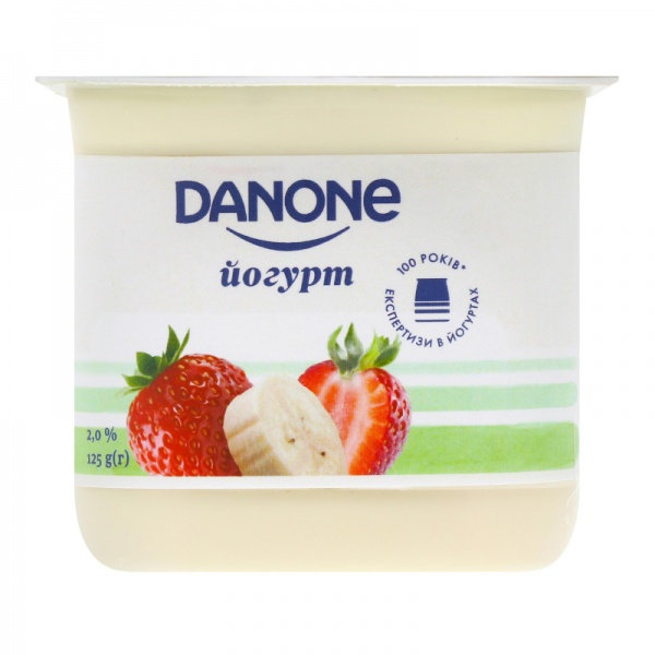 Йогурт Danone Полуниця-банан 2% 