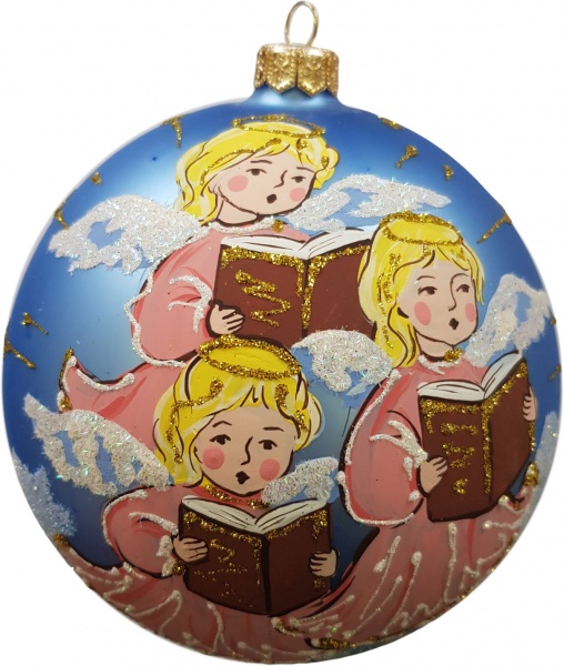 Куля новорічна Юріта Хор Ангелів d 130 мм блакитний 120858M