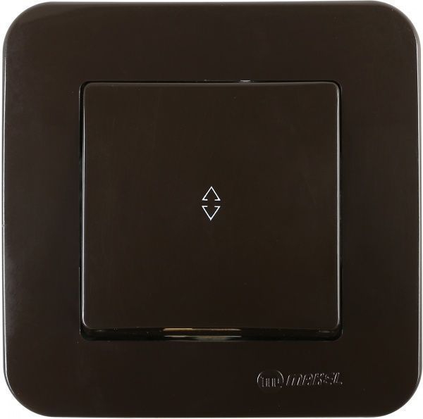 Вимикач прохідний одноклавішний Makel Lillium Natural без підсвітки 10 А 250В коричневий