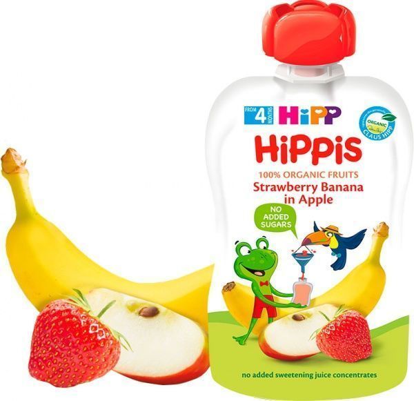 Пюре Hipp Яблуко-Полуниця-Банан 100 г 9062300133759 