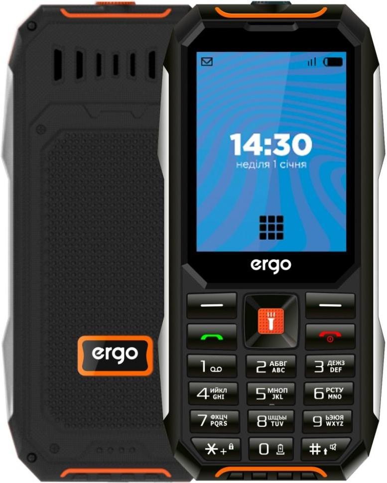 Мобильный телефон Ergo E283 Dual Sim black/orange E283 Dual Sim (black orange)