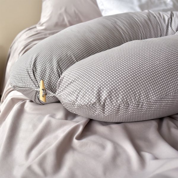 Подушка для годування 35х200 см з гудзиком сіра IDEIA