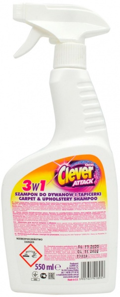 Средство для чистки ковров Clever ATTACK 3in1 0,55 л
