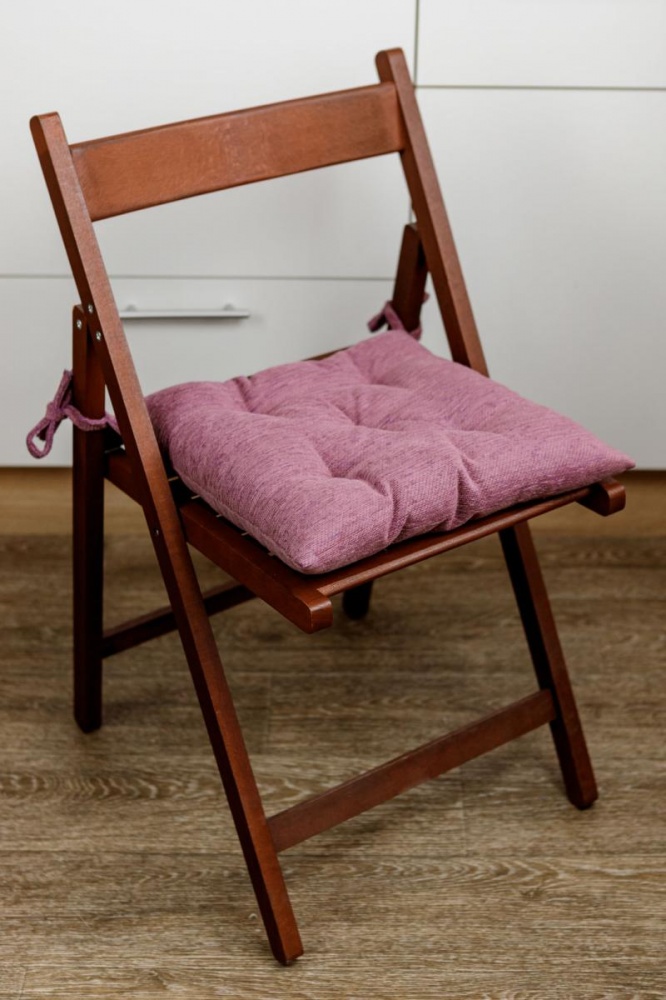 Подушка на стілець Chenilla бузкова 40х40 см Прованс