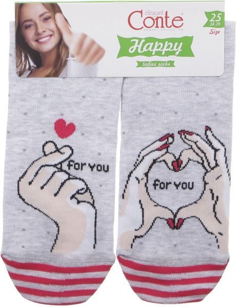 Шкарпетки Conte Happy 17С-21СП 134 р. 25 світло-сірий 
