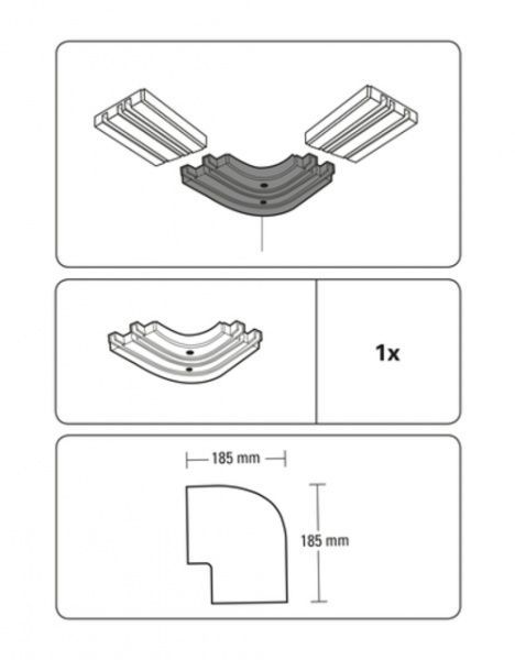 Поворот Gardinia внутрішній потрійний набірний білий 