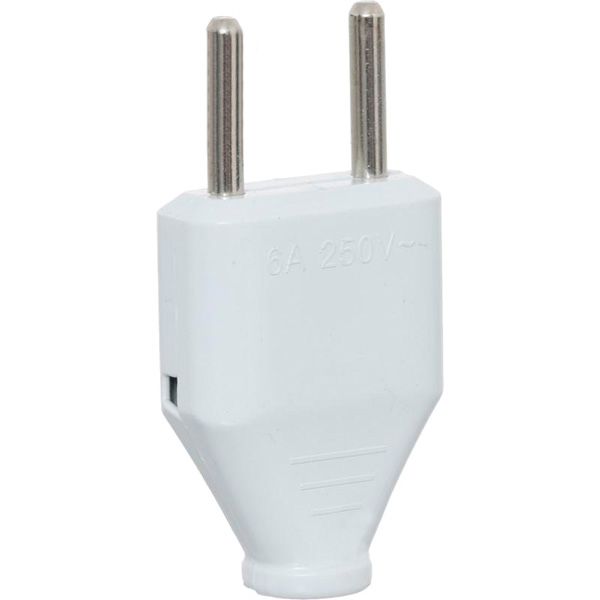 Вилка кабельная YK-203-WH без заземления 220В 6А IP20 пластик белый