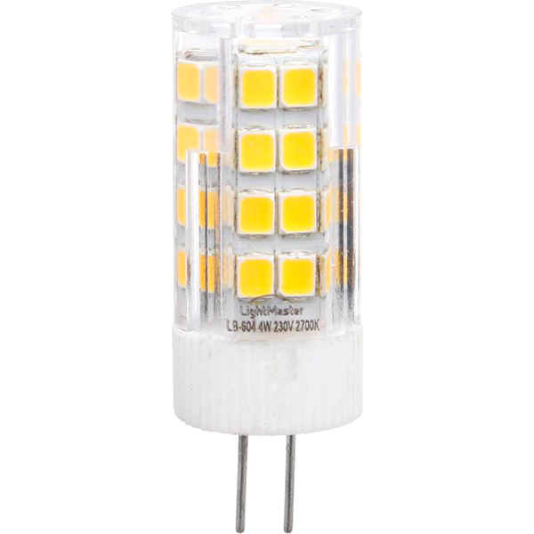 Лампа светодиодная LightMaster LB-604 2 шт./уп. 220 В 4 Вт G4 прозрачная 2700 K