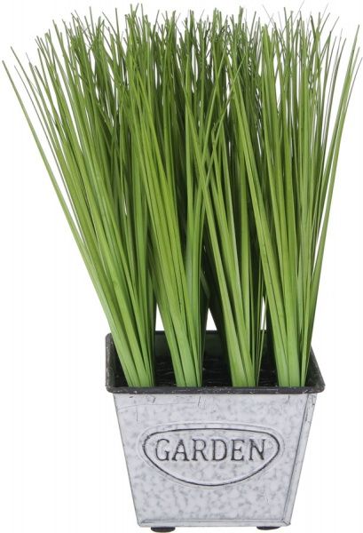 Растение искусственное Мискант в металлическом горшке 10х20 см